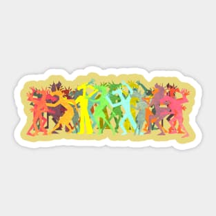 Conga Line Unicorns Sticker